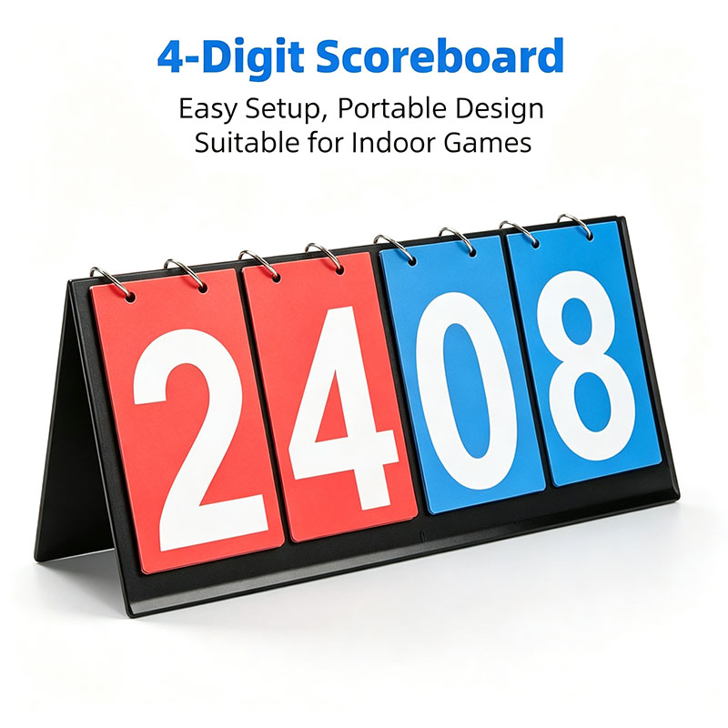 Badminton Score - 4‑Digit Flip Scoreboard Portable Desktop Manual