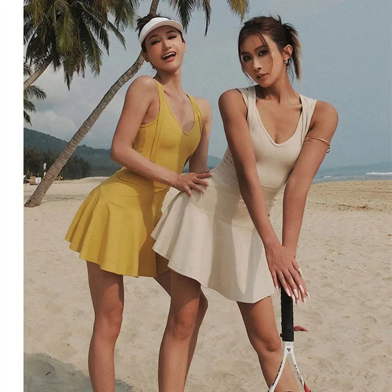 Tennis Dress Female Sleeveless - Badminton Youtube 评论和价格