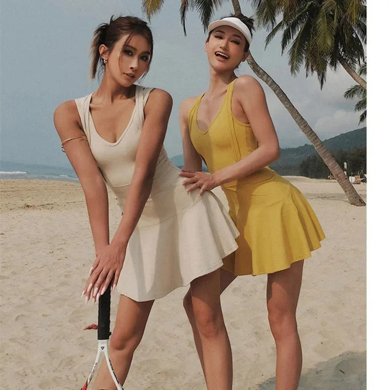 Tennis Dress Female Sleeveless - Badminton Youtube 评论和价格